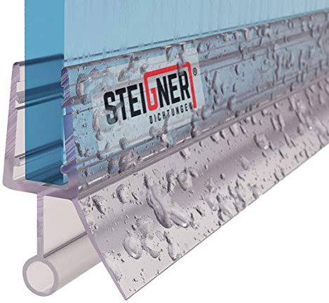 STEIGNER Joint de douche pour paroi en verre, 80cm, vitre 3,5/4/5 mm, joint d'étanchéité PVC droit pour les cabines de douche réctangulaires, UK18