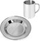 normani Edelstahl Camping Set, bestehend aus 1 x Teller und 1 x Tasse