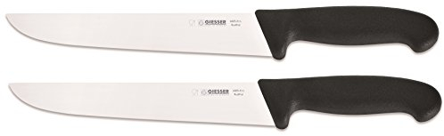 Giesser 2X Messer Schlachtmesser schwarz 21 cm Klingenlänge schmale Form- Profimesser