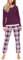 Merry Style Pigiama Manica Lunga Donna MS10-168(Vino Quadri, XXL)