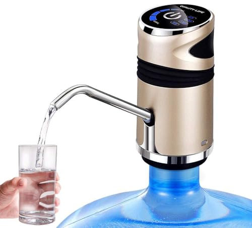 Water Pump for 5 Gallon Jug, Electric 5 Gallon Water Dispenser USB Charging Water Bottle Pump Universal Water Jug Dispenser with Child Lock and Automatic Off