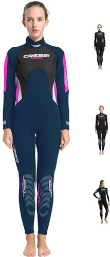 Cressi Morea Damen - Neoprenanzug 3mm für alle Wassersportarten, Rosa/Blau/Silber, S/2