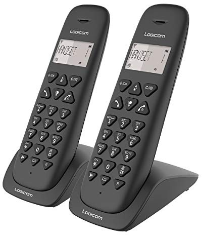Telefon Fixed Wireless - Schnurlos-Telefon san Voicemail - Duo - Analog-Telefone und DECT - Logicom Vega 250 Festnetz Wireless-Duo 2 Handys - Schwarz