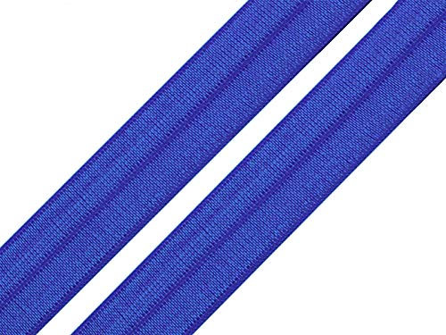 maDDma 1m Falzgummi 20mm Faltgummi elastisches Einfassband Schrägband Saumband Farbwahl, Farbe:Kobaltblau