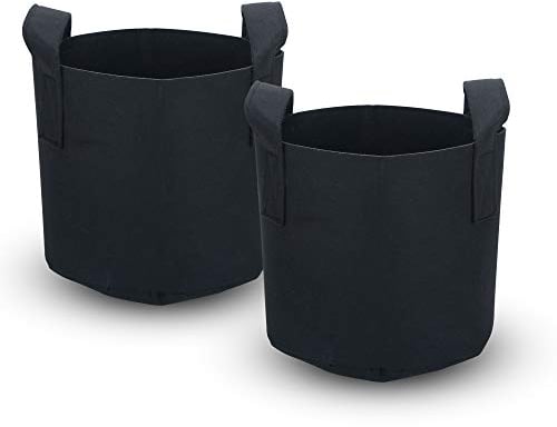 INTIRILIFE 2X Sacchetto per piantine in Tessuto Felpato 75 Litri -20 galloni 55 x 30 cm - Vaso per Piante con Maniglie per Il Trasporto per Il Giardino, la Serra - Sacchetto per fioriere Sacchetto