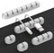 Kabelhalter Kabelclips, 5 Stück Kabelmanagement-Organizer, Klebehaken für Schreibtisch, Netzkabel, USB Ladekabel, Ladegeräte, Audiokabel, Büro und Privatanwender (grau, 1-1-3-5-7 Steckplätzen)
