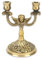 BlessedMart Doppelter byzantinischer Kerzenhalter aus Messing – christlicher Kerzenständer Engel Design orthodoxer Ständer, 9,5 cm hoch, für Gebet, Hausaltar