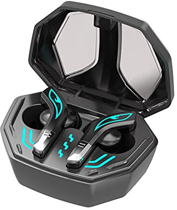 NXACETN Bluetooth Earphones, Mini Portable Low Delay Wireless Earbuds E-sports Game Glowing Headset Practical Bluetooth In-ear Earphones for Gaming Black