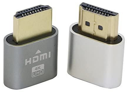 QIANRENON 4K HDMI Dummy-Stecker, hochauflösende virtuelle Monitor Display Emulator, 3840 x 2160 @ 60Hz Adapter für Ethereum ETH ZEC BTC Mining, kompatibel mit Windows Mac OSX, 2 Packungen