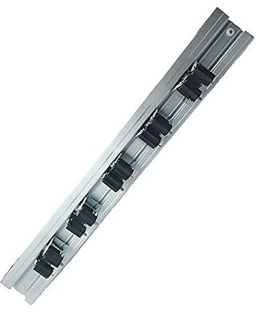 Wall Mounted Mop and Tool Holder, Metal Mop Holder Wall Mount Tool Hanger Organizer for Outdoor & Indoor Home Kitchen Garden Bathroom Storage