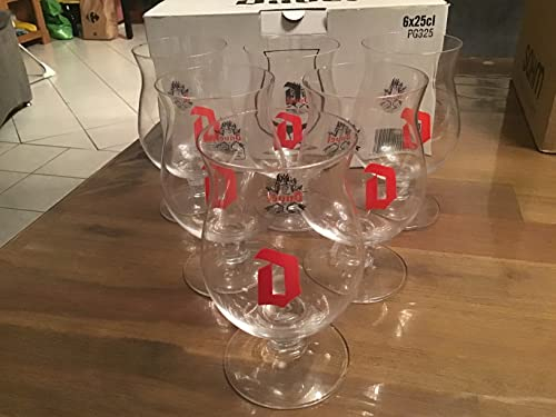 Duvel Lot de 6 nouveaux verres à bière 25cl 25 cl verre neud