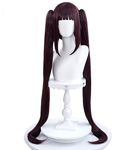 FYBHD Cosplay Nekopara Chocolat Chocola Lange Pferdeschwanz Brown Vanille Kawaii Pink 100 cm Hitzebeständige Haar Cosplay Perücke + Perücke Kappe Rosa Für Party (Color : Brown, Size : One Size)