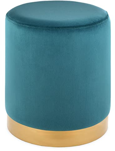 Deco Mex SH21SO2012 Hocker Glamour H.38 D.32cm türkis, Gold