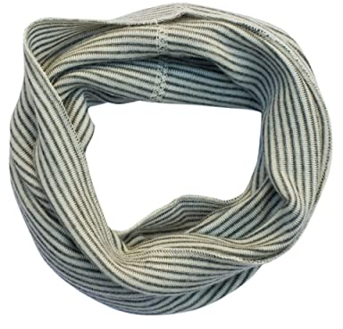 Lilano, Kinder Schlauchschal Ringel, 70% Wolle (kbT), 30% Seide, 210 gr./m² (Grau/Natur, 2 (4-10 Jahre))