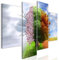 decomonkey Bilder Set Baum Vier Jahreszeiten 126x98 cm 4 Teilig Leinwandbilder Bild auf Leinwand Vlies Wandbild Kunstdruck Wanddeko Wand Wohnzimmer Wanddekoration Frühling Sommer Herbst Winter Natur