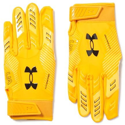 Under Armour Herren F9 Nitro American-Football-Handschuhe, (750) Steeltown Gold/Taxi/Schwarz, Größe S