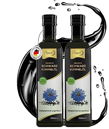 Sunnah Shop® Schwarzkümmelöl ungefiltert & kaltgepresst 250ml (2er Pack) | Black seed oil | 100% naturrein aus echten ägyptischen Nigella Sativa | schwarzkümmelöl ungefiltert
