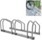 Sonnewelt Fahrradständer für 3 Fahrräder 35-55 mm Reifenbreite,Fahrradständer Bodenparker,Radständer Einfache Montage Fahrradständer Stahl Verzinkt,Fahrradständer Boden 70.5x32x26cm （Silber）