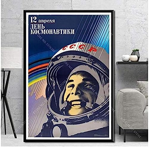 BOBSLA Poster Space Heroes Yuri Gagarin Poster Vintage Poster Wandkunst Leinwand Malerei Poster Und Drucke Home Decor 50X70Cm Kein Rahmen