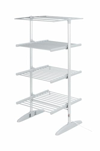Sirge Étendoir à linge électrique maxi tour 300 W sèche-linge chauffant pliable avec 30 barres en aluminium
