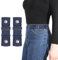 WHIPPY 2 Stücke Ohne Schnalle Gürtel Damen Herren Schnallenfrei Elastischer Gürtel Schnallenloser Stretch Taillengürtel Unsichtbarer Gürtel Für Jeans Hosen 3,8 cm Breit,blau 16cm