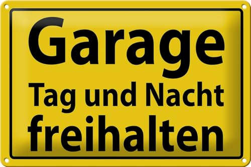 Schild Blech 30x20 cm - Made in Germany - Garage Tag Nacht freihalten Metall Deko Schild