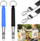 LEOEASIY Hundepfeife 2PCS,Hundepfeife Hochfrequenz Lautlos,Hundepfeife Rütter Rückruf,Hundepfeife Rückruf,Hören Sie Auf Zu Bellen und Trainieren Sie Ihren Hund mit Einem Schlüsselband (Schwarz/Blau)