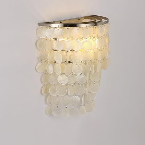 JCPYIUL Wandleuchte Innen, Wandleuchte innen muschel E14, Wandlampe Modern, Wandbeleuchtung Innen Vintage für Wohnzimmer, Schlafzimmer, Nachttischsch