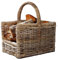 Open Ended Log Basket 42cm Grey Kubu Rattan Fireplace Wood Kindlings Storage Holder