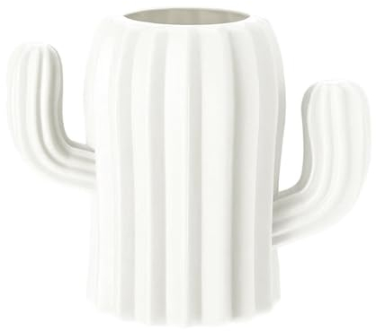 GBTUPOKW Cactus Shape Pen Holder Cute Stationery Makeup Brush Holder Cactus Pencil Cup Pen Cosmetic for Student Multifunction Storage Office Home(White)