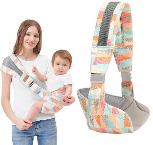 LYPPUL Marsupio Neonato, Fascia Porta Bebe, Fascia per Marsupio Regolabile, Fascia Neonato Traspirante Porta Bebe, Marsupio Ergonomico Laterale Per Neonati Da 3 A 36 Mesi, Bambini Fino 20 Kg