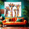 WEBEEDY Giraffen Tapisserie Hintergrundtuch Bunt Cooler Giraffen Dekor Poster Tapisserie Safari Tier Kunst Tapisserien Wandbehang Lustige Tapisserie Für Wohnzimmer Wohnkultur 1.5x1.3m
