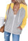 LACOZY Women's Drawstring Zip Up Sweatshirts Hoodies Color Block Hooded Jackets Casual Long Sleeve Tops Yellow M
