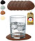 Lederfabrik Garnier® Untersetzer Gläser modern 6er-Set - rutschfest & Abwaschbar - Perfekter Tischschutz - Glasuntersetzer Leder Braun - Made in DE