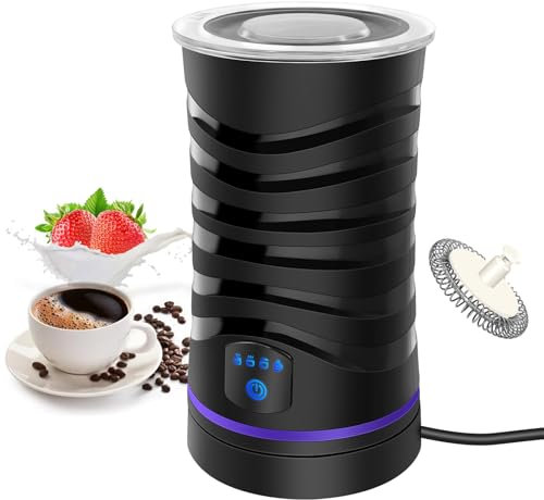 Milchkocher Elektrisch Heiße Schokolade Maschine, Milchaufschäumer Elektrisch 400W 600ML, 100% BPA-Frei & 4 Modi Milk Warmer Automatische Milchaufschäumer mit Antihaftbeschichtung, Edelstahl 304