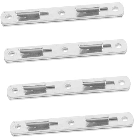 TOGEVAL 4 Pairs Headboard Brackets Bed Plate Hinge Buckle Thickened Iron Lightweight Easy Installation Silver Bed Replacement Parts
