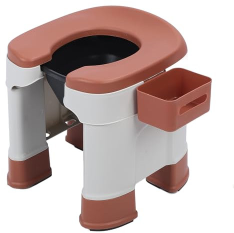 Toilettes Portables, Toilettes de Camping, Toilettes Pliables, Pot Amovible pour la Maison, la Chambre à Coucher, le Chevet, la Randonnée, la Tente, L'extérieur, les Voyages (Kaki)