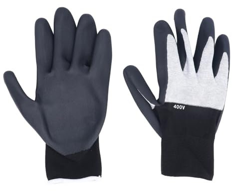 Insulated Electrician Gloves,400V High Voltage Flame Resistant Rubber Safety Work Gloves Non Slip Grip Electrical Arc Flash Aramid Fiber Breathable Soft Shockproof Maintenance