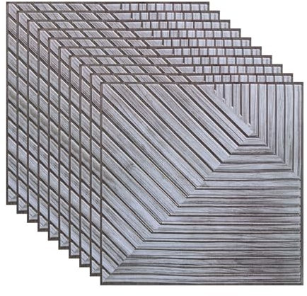 YCBTREE 10PC 3D Wall Panels, 30 * 30cm Self Adhesive Wallpaper, Brick Effect Wall Panels, Waterproof Foam Wall Panels, Suitable for Kitchen, Bathroom, Living Room (Grey Wood Grain)