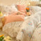 GETIYA Elegant Bunt Blumen Bettwäsche 135x200 Baumwolle Bettbezug mit Rüschen Mädchen Damen Bettwäsche Weiß Orange Wendebettwäsche Einzelbett Blumen Deckenbezug mit 1 Kissenbezug 80x80