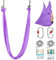 ZYOSJK 5.5 Yards Aerial Silk Swing Outdoor Hammock Aerial Yoga Swing For Adults,Aerial Yoga Hammocks for outside,Aerial Silks For Gymnastics (Light Purple)