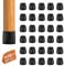 16Pcs Chair Floor Leg Protectors, BAIPOK Silicon Chair Leg Caps for Hardwood Floors, Rubber Chair Leg Caps With Stronger Felt Pads, No Noise No Scratches,Black