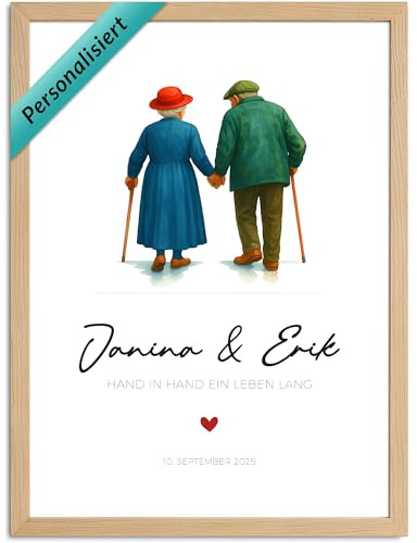 SpecialMe Poster personalisiertes Bild mit Namen & Datum Paar Geschenk zur Goldenen Hochzeit Ehejubiläum Hochzeitstag für Brautpaar & Ehepaar