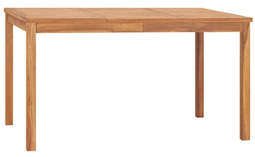 Refined Terrassentisch Gartentisch Gartenmöbel Holztisch Balkontisch Massivholztisch Outdoor Garten-Esstisch 140x80x77 cm Massivholz Teak