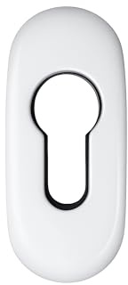 Sivenci- Rosace de Serrure Ovale | Cache-Cylindre pour Profil Européen | Entrée de Clé Décorative pour Porte Intérieure & Extérieure | Finition Soignée en Zamak et Nylon | Montage Facile | Blanc