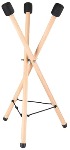 Holz Ständer für Stahl Zungentrommel mit Dreibein, Stabil | Rutschfeste Kappen, Gepolsterte Auflage, für Musikunterricht und Übung, 1 Stück Halterung