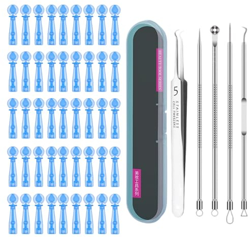 VVQWCY 101 Stück Pickel Ausdrücken Werkzeug, Pickel Nadel mit Mitesserentferner Set für Schönheitssalon Hause