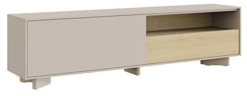 Selsey TV Schrank 175 cm Kaschmir Eiche Vicenza – Sideboard Wohnzimmer und Lowboard stehend, modernes TV Board mit Türen, Schublade und offener Nische, TV Möbel und Fernsehschrank
