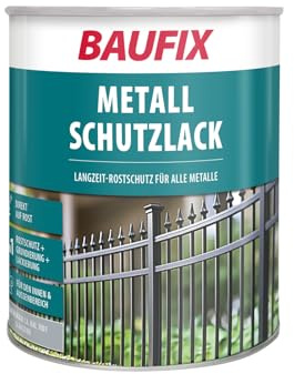BAUFIX Metall Schutzlack silbergrau, matt, 1 Liter, Buntlack, Metallfarbe mit Rostschutz zum Streichen, Lack & Grundierung