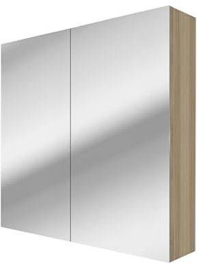 AcquaVapore by Sandra Jentho Spiegelschrank Badspiegel Badezimmer Spiegel City 80cm braun Eiche ohne LED Beleuchtung
